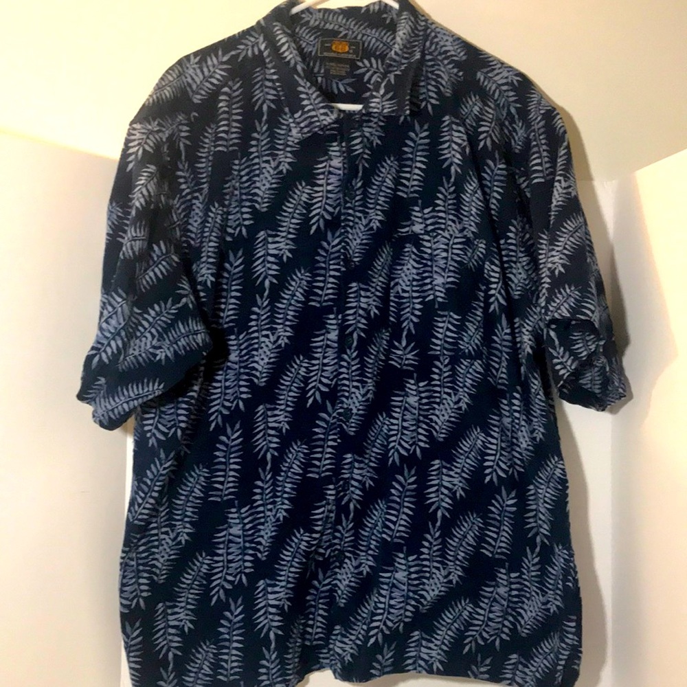 Route 66 short sleeve XL blue button down shirt retro beach vacation summer